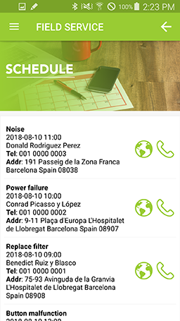 Schedule with Google Maps integration in KOAMTACON by KOAMTAC